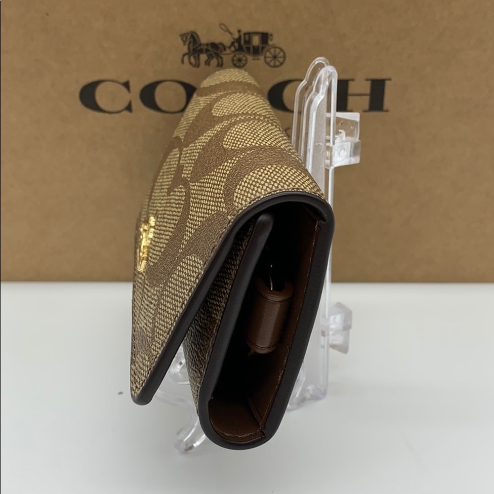 COACH Five Ring Key Case In Signature Canvas - Picture 6 of 16